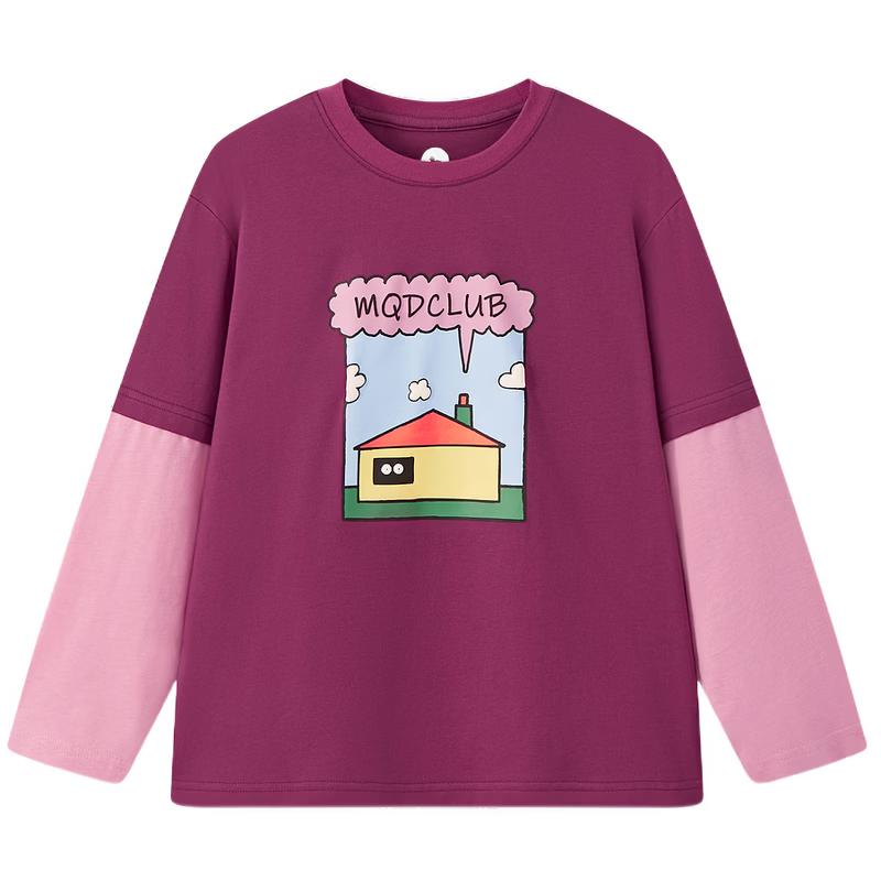 

MQD Boys Cartoon Faux Two-Piece Long Sleeve T-Shirt 160cm