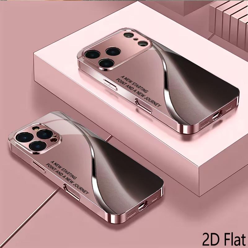 erCurve 2DFlat For iPhone17 18 16 15 14 13 12 11 Pro Max XS XR 8 7Plus Phone Cover Shockproof Protective Back Cover