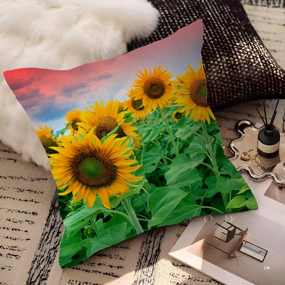 Sunflower Cushion Cover Pillow Cover Decor Pillowcase Printed Cushion Case For Couch