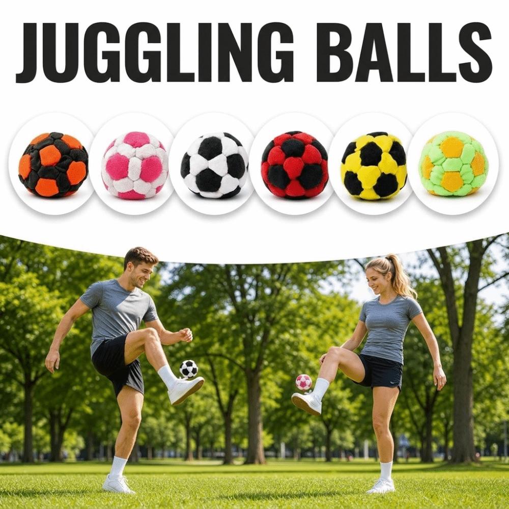 6cm Beginner Juggling Ball Football Shape Footbag Sacks Soft Juggling Balls  Group Playing