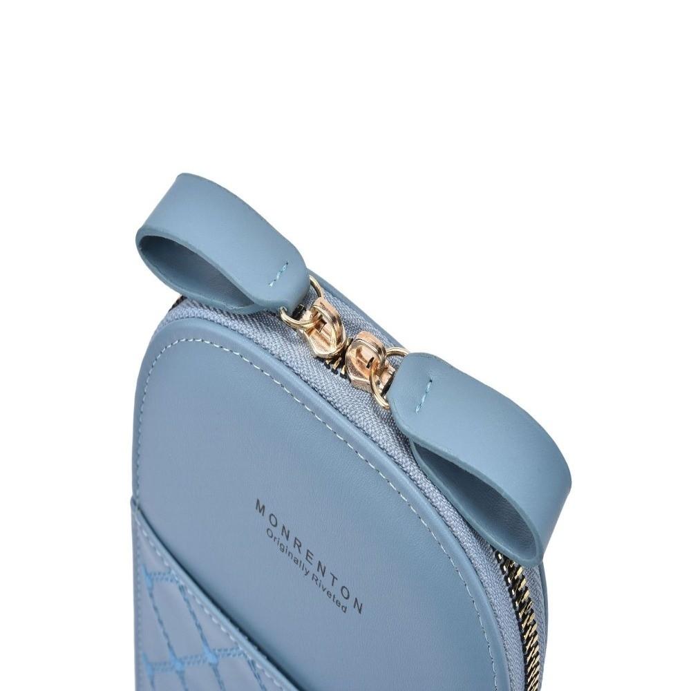 Round Zippered Crossbody Bag Large Capacity Mobile Phone Bag Classic Phone Shoulder Bag Women Girl
