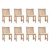 Chaises de jardin lot de 8 avec coussins Bois de teck massif
