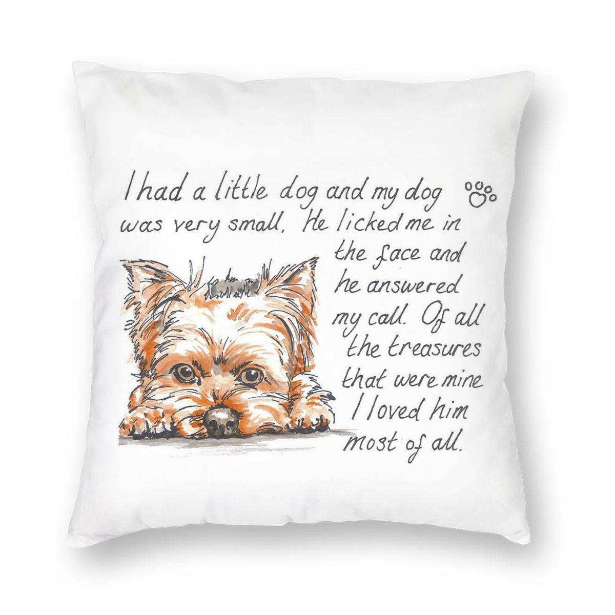 

Yorkshire Terrier Square Pillowcase Polyester Linen Velvet Creative Zip Decor Throw Pillow Case Home Cushion Cover 30x30cm