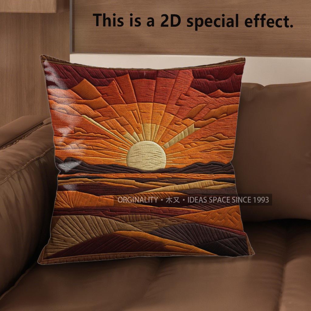 D Set Of  Desert Sunset Boho Throw Pillow Covers Pattern Cushion Cover Suitable For Sofa Bedroom Car Pillow Cover