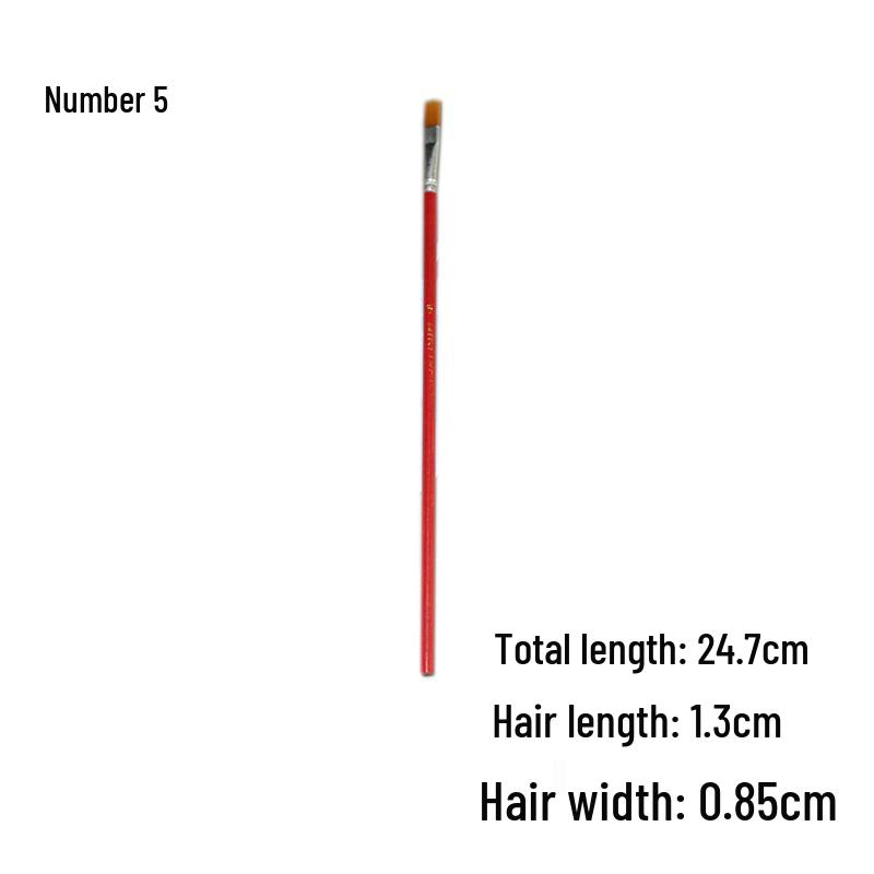 Red Handle Nylon Bristle Brush for Oil, Watercolor, and Acrylic Painting