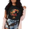 New Fashion Beauty Printed Tshirt Oil Painting Style Casual Short Sleeve Fashion Versatile Womens Tshirt