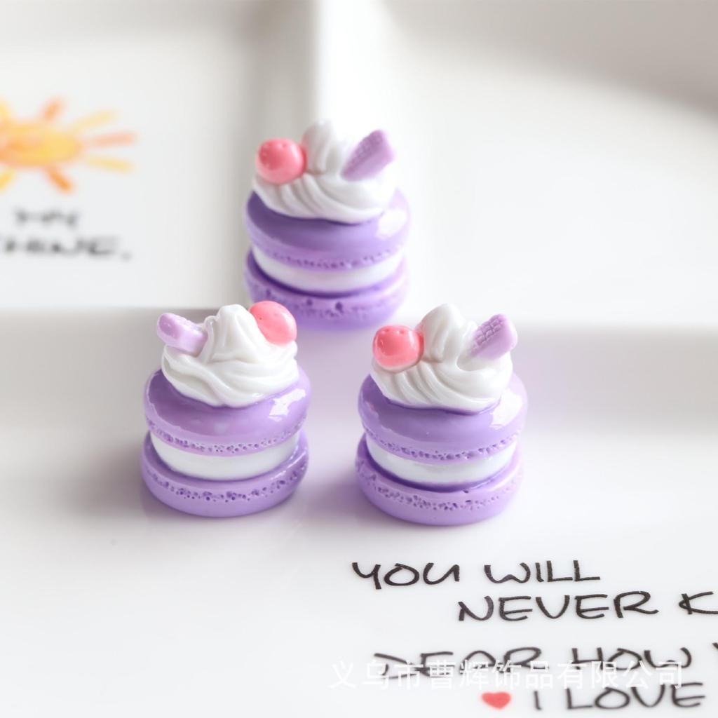Tort Macaron Sandwich 3D DIY Cremă Bijuterii Pandantiv Telefon Ornament