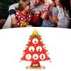 Wooden Christmas Tree Tabletop Decoration Desktop Christmas Tree with Mini Ornaments for Tabletop Decoration Ornament Red