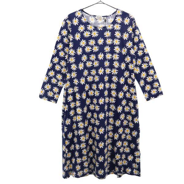 

неиспользованное marimekko Цветочный С длинным рукавом Цельное S Темно-синий Женское Б/у