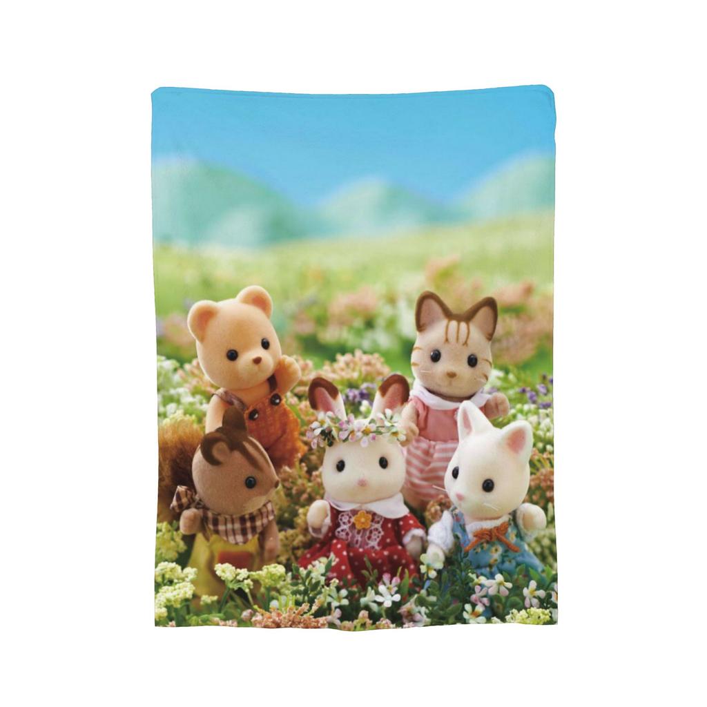Super Soft Sylvanian Families Throw Blanket Premium Flannel Fleece Lightweight  Bed Blanket Cozy Warm Blankets All Season Use
