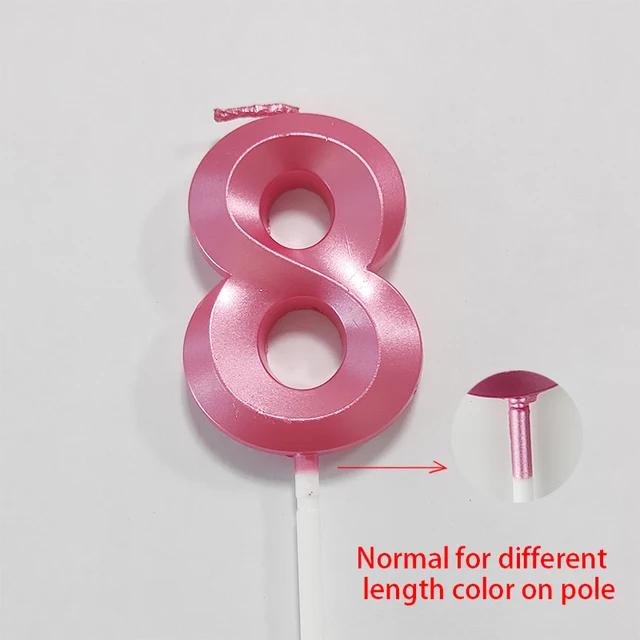 0-9 Numer Candle Pink Blue Happy Birthday 3D Number Candles Cake Topper Decoration Baby Shower Supplies Wedding Party Decor