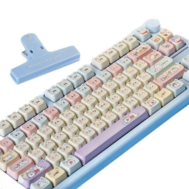 Hide-and-Seek Cat Theme PBT Keycap - Five-Sided Dye-Sublimation for Mechanical Keyboards