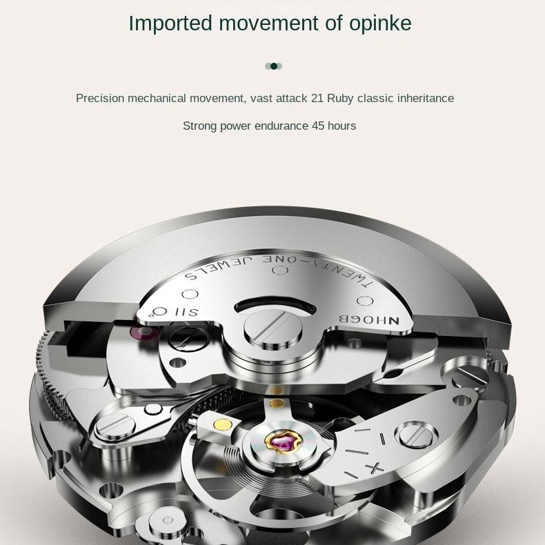 OUPINKE Brand Small Green Watch Light Luxury Diamond Set Fashion Trend Luminous Machine Watch Women Watch Women