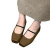 French Retro Mary Jane Women's Shoes Early Autumn 2025 New Pig Nose Square Head Shallow Mouth Single Shoes Inner Height Increase Small Leather Shoes