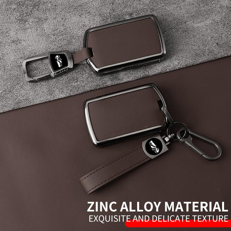 Metal Leather Car Key Case Cover For Volvo S60 S90 Xc40 Xc60 Xc90 V60 V90 C40 Polestar 1 Polestar 2 Protector Protector Keychain
