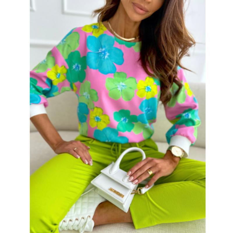 

Гибкая женская рубашка с принтом, модная осенняя женская модная блузка M