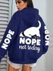 Y2K Dog Print Women's Pocket Hoodie - Casual Autumn Pullover