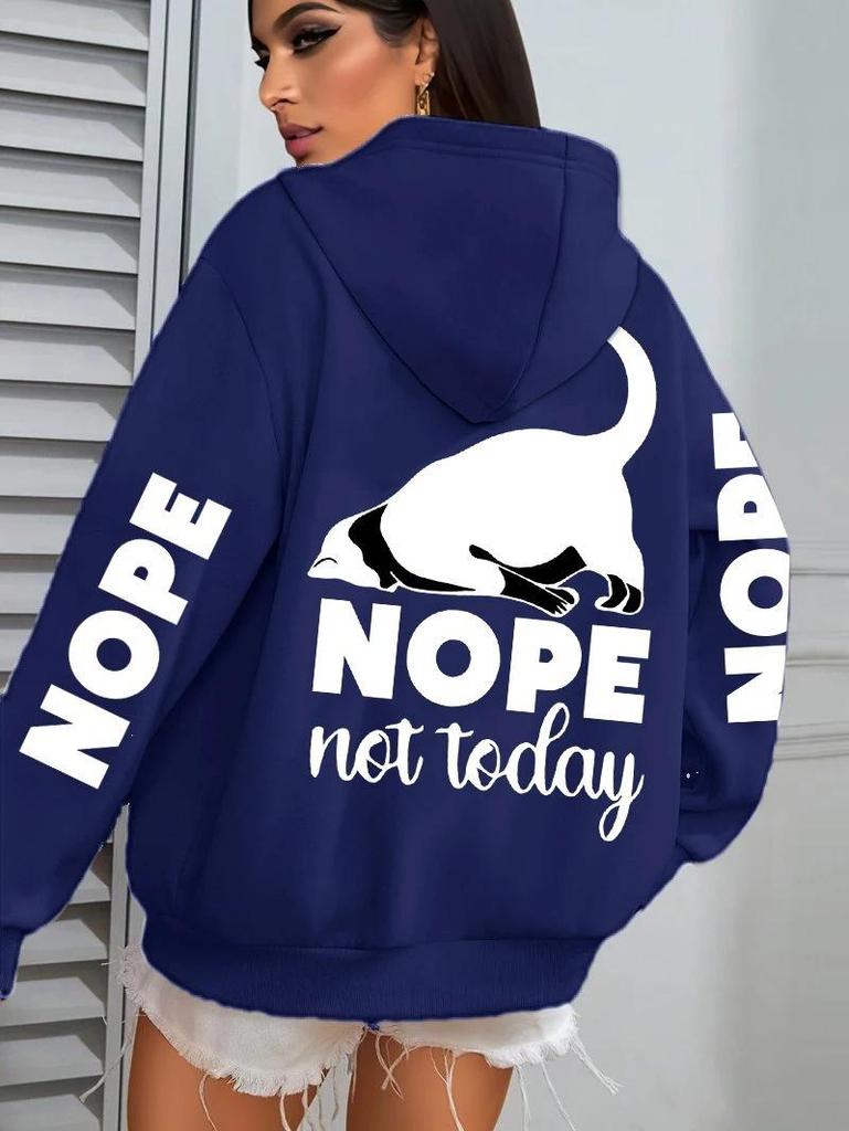 Y2K Dog Print Women's Pocket Hoodie - Casual Autumn Pullover