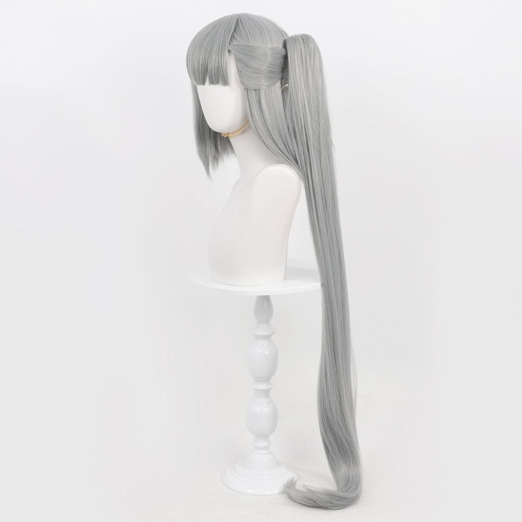 Shang Ni Si Reincarnation Petals Grey Capital Luoh Buffett Simulation Scalp Cosplay Wig with Side Ponytail
