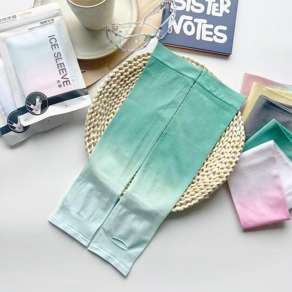 Gradient Color UV Protection Ice Silk Sleeves - Unisex Sun Protection Arm Guards
