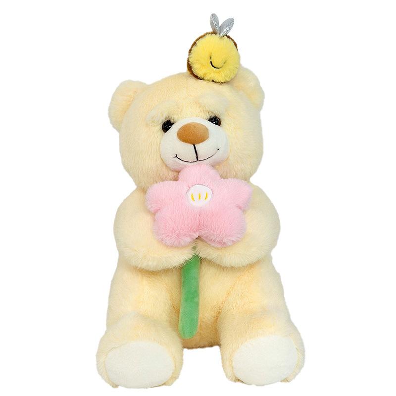 New Cute Flower-wrapping Bear Plush Toy Pink Bear Doll Rag Doll Sleeping Pillow Bear Doll