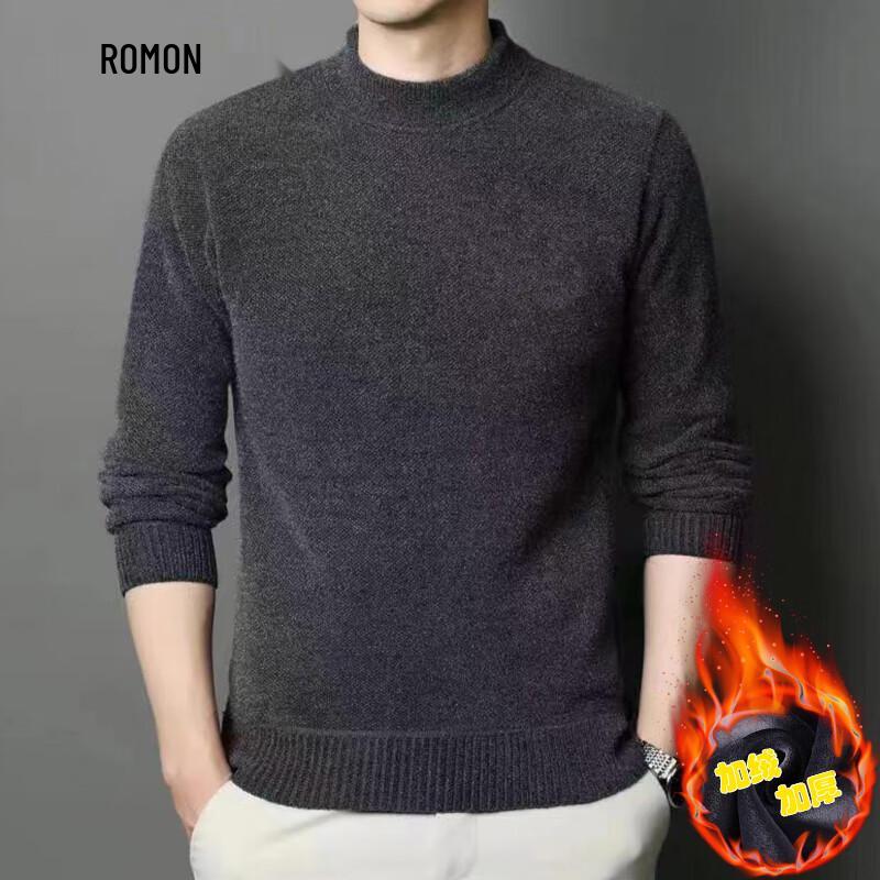 

Men s Fleece Lined Round Neck Pullover Sweater 3XL