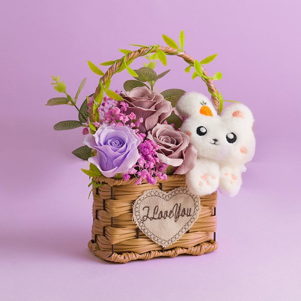Birthday Gift Simulation Plastic Rose Flower Basket