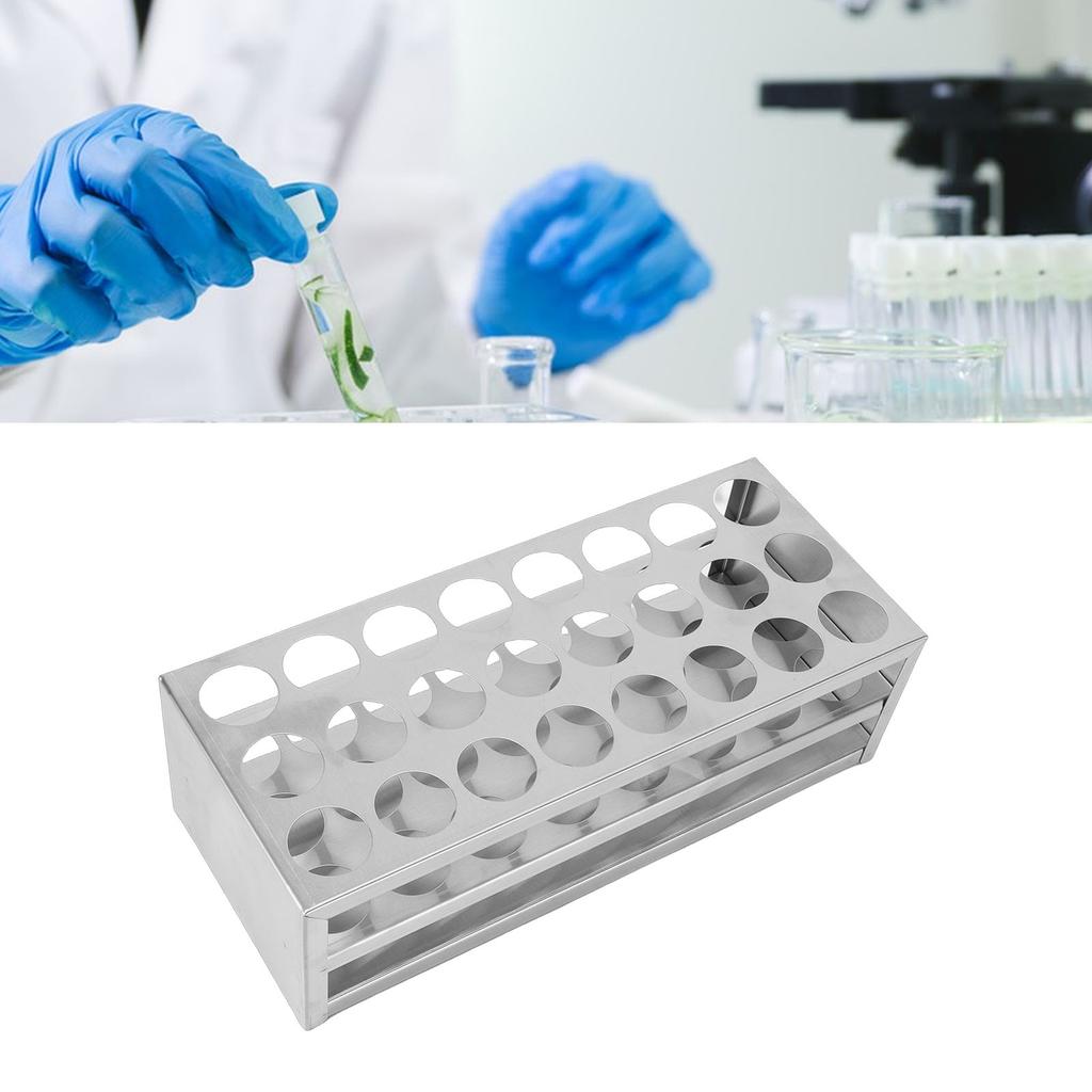 Reagenzglashalter 30mm 24 Löcher 304 Edelstahl Zentrifugenröhrchenhalter für Labor Schulfachversuch