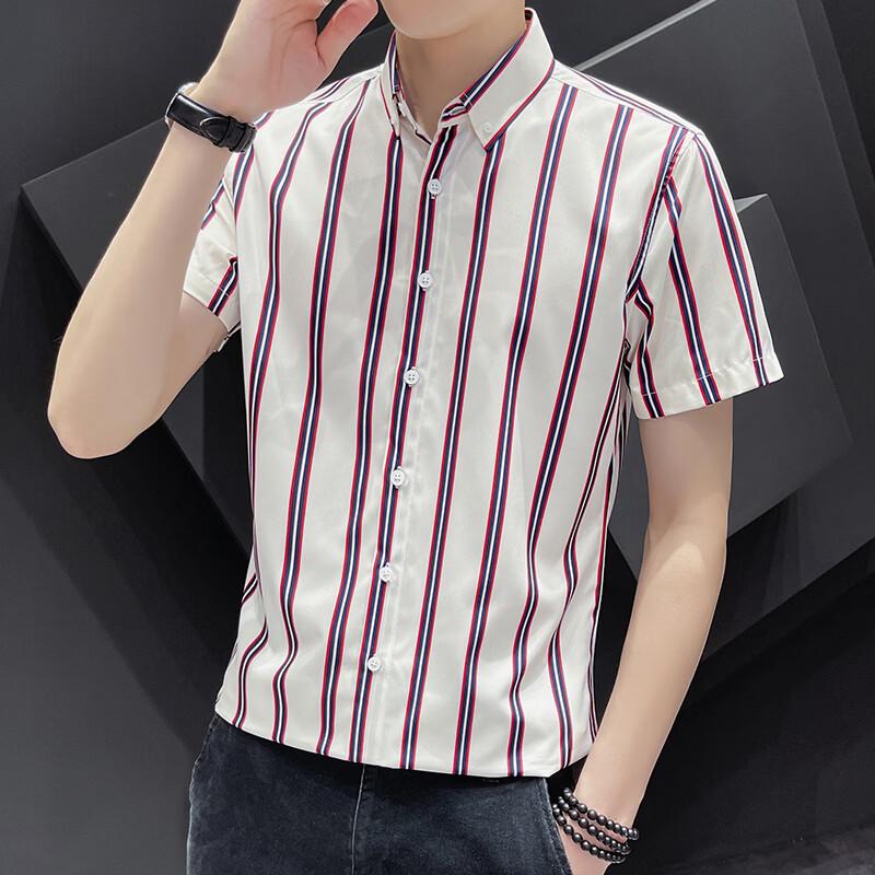 Men's Casual Striped Half-Sleeve Shirt
