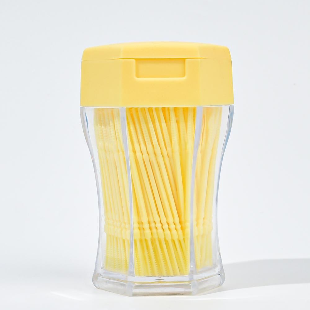 200Pcs/Set Soft Plastic Double-Head Area Brushed Toothpick Oral Care 6.2 Cm Interdental Brush Toothbrush For Dentures