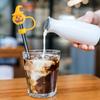 Silicone Straw Covers Pumpkin Ghost Reusable Drinking Straw Topper 4 Piece Accessories For Kitchen Dining Water Bottles Tumbler