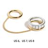 18K Gold Silver Stackable Finger Ring Zircon Hip Hop Jewelry Hand Accessories  for Party Daily Wear
