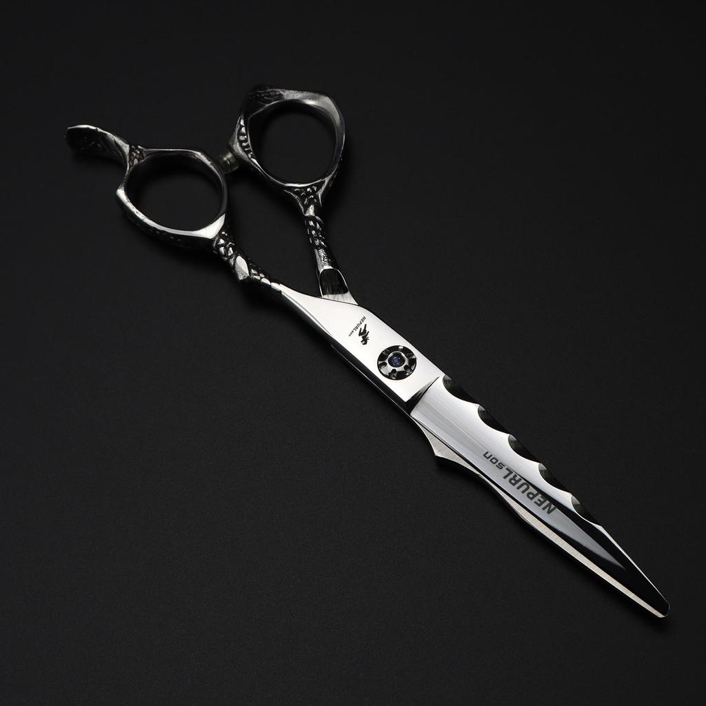 6.0" Little Dragon Handle Napsun Hairdressing Scissors - Barber, Straight, Bangs, Serrated, Thinning.