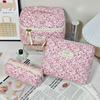 Vintage Large Capacity Cosmetic Bag Portable Travel Storage Bag Handheld Makeup Pouch for Toiletries Cosmetics Organizer Outdoor Daily Use
