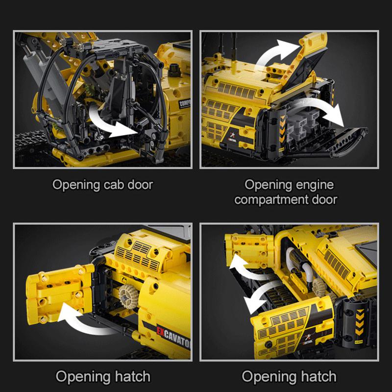 Cada 1702 Stück 1:20 stadt Fernbedienung Technische Engineering Auto DIY Modell Bausteine RC Bagger Ziegel Spielzeug für Kinder Geschenk