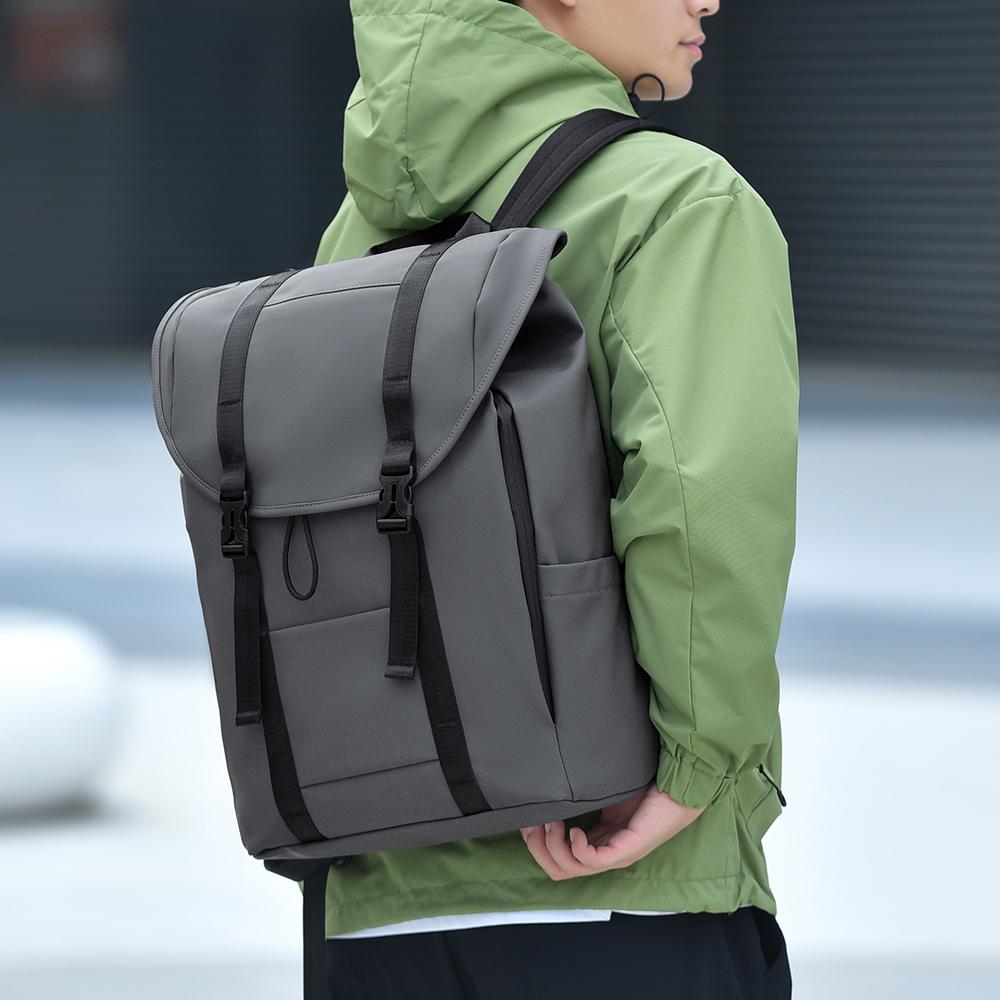 Backpack Men's Solid Color Travel Bag Large Capacity Business Bag