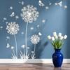 2 Sheets Dandelion Wildflower Wall Decals Peel And Stick Floral Butterflies Wall Stickers