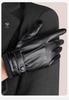 Bageson Leather Warm Fleece Cold Weather Smartphone Knit for and Winter and Autumn Men's Gloves, Lining, Protection, Compatible, Rib, Cycling,