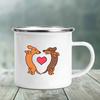 Emaille-Tasse mit Aufdruck „I Love Dackel“, kreatives Glas, für Kaffee, Getränke, Dessert, Milch, Tasse, Glas, Vintage, beheizbarer Griff, Trinkgeschirr, Geschenke