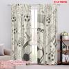 2pcs,2D Plane Printing Print Curtains Soccer Doodle Dream Durable Polyester (without Rod) Versatile All Ldeal for Living Room,