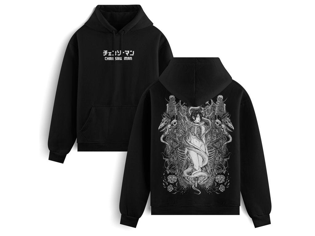 Mikina Chainsaw Man Power Hoodie Pánská Dámská Streetwear Hip Hop Fleecová Teplé Mikiny Oversized Y2k Mikina Tepláková souprava Dámské Pánské Oblečení
