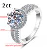 2/3CT luxusní moissanitové snubní prsteny pro ženy, pozlacené bílým zlatem, třpytivý diamantový pásek S925 šperky z mincovního stříbra