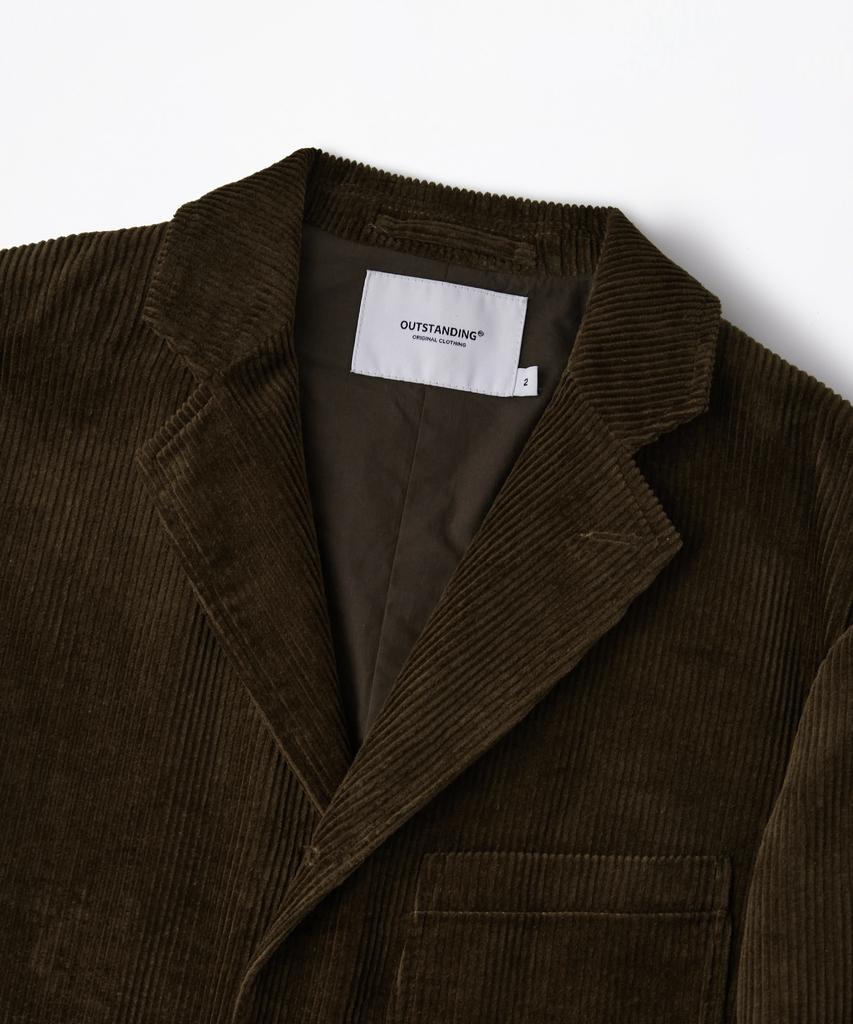 OUTSTANDING High Density Corduroy Classic 3-Button Jacket_Brown