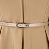 Elegantes Büro-Damenkleid Neuer V-Ausschnitt Dreiviertelärmel Gürtel in der Taille Wadenlang Formelles Business-Arbeitskleid