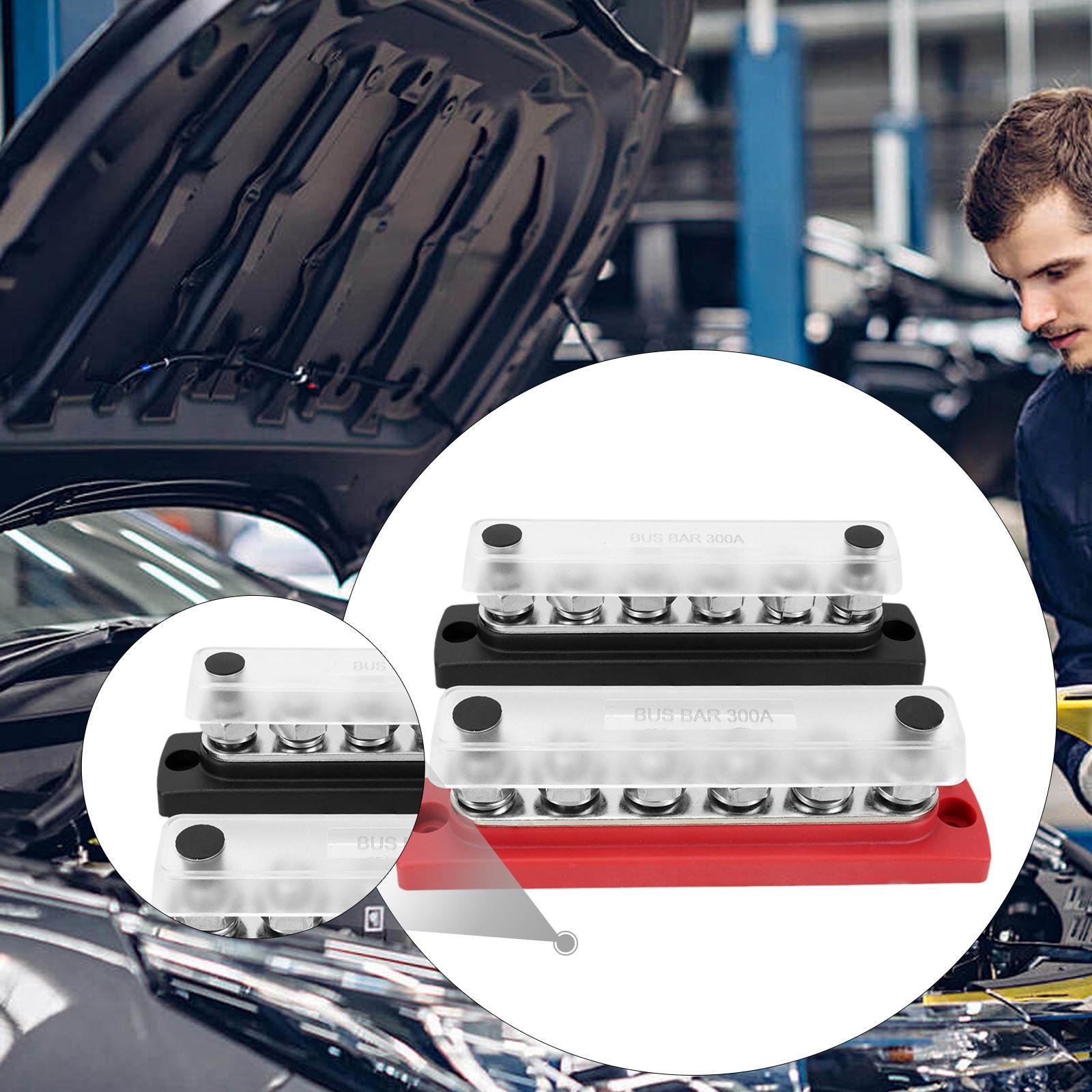 

2x Power Distribution Block, 48V DC Busbar Box, Heavy Duty 300A Bus Bar Battery for Truck,