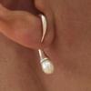 Niche Premium Drape Earrings Exquisite And Sweet Premium Metal Inlaid Pearl 925 Silver Needle Stud Earrings Personalized Earrings