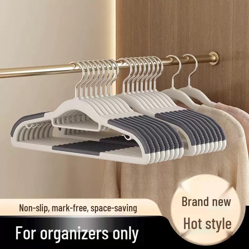 Double-Slot Non-Slip No-Mark Plastic Hanger - Thickened Design for No Shoulder Bumps, Ideal for Hanging and Drying Clothes
