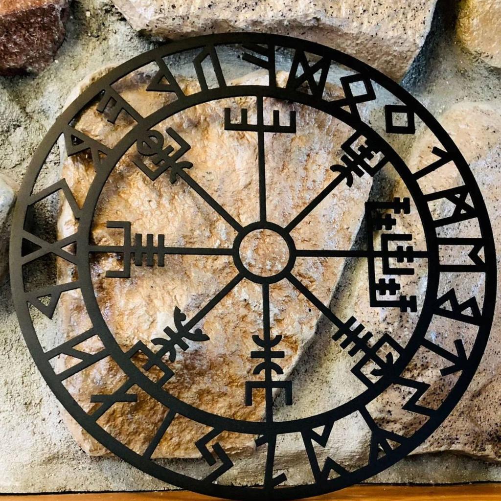 28cm Metal Wall Art Metal Viking Decor Norse Mythology Symbols Interior Decoration Beautiful Beauty Wall Decor for Home Office