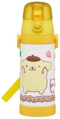 Skater Stainless Steel Water Direct Sanrio Pom Pom Purin and Marshmallow Gummy 3D Lightweight and Sports Children's Bottle, Drinking, 480ml, Design,