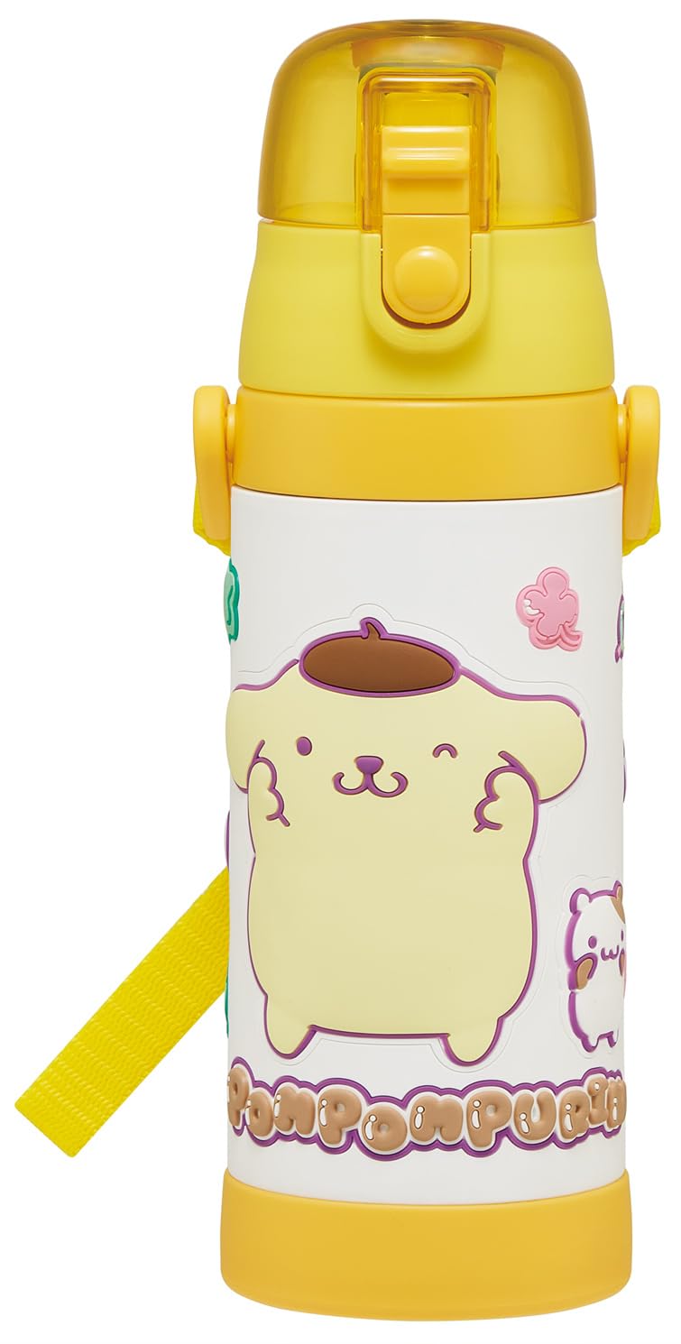 Skater Stainless Steel Water Direct Sanrio Pompompurin Marshmallow 3D Sports Water Kids  Bottle, 480ml, Drink, Design, Print, Lightweight,